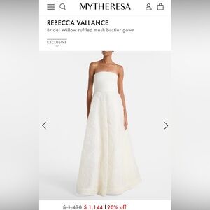 Rebecca Vallance Bridal Willow Ruffled Mesh Bustier Gown in Ivory